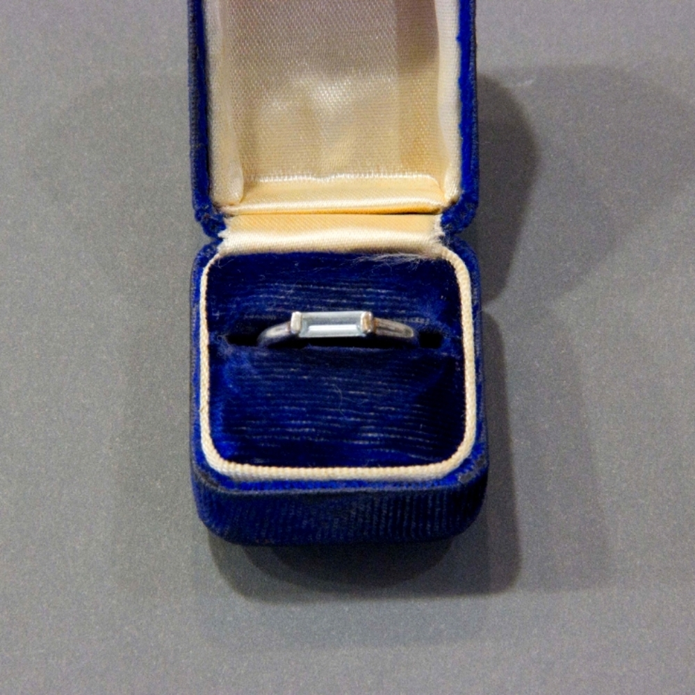 Sundance blue topaz baguette ring